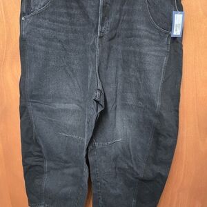 Women's High-Rise Curved Leg Barrel Jeans -  Black 24